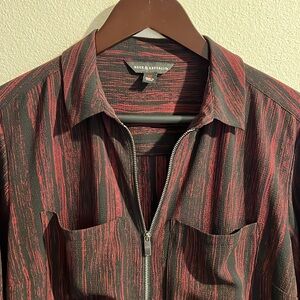 Rock & Republic red and black zippered tunic sheer